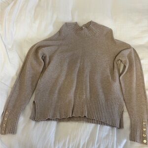 Tan Sweater with Button Cuffs